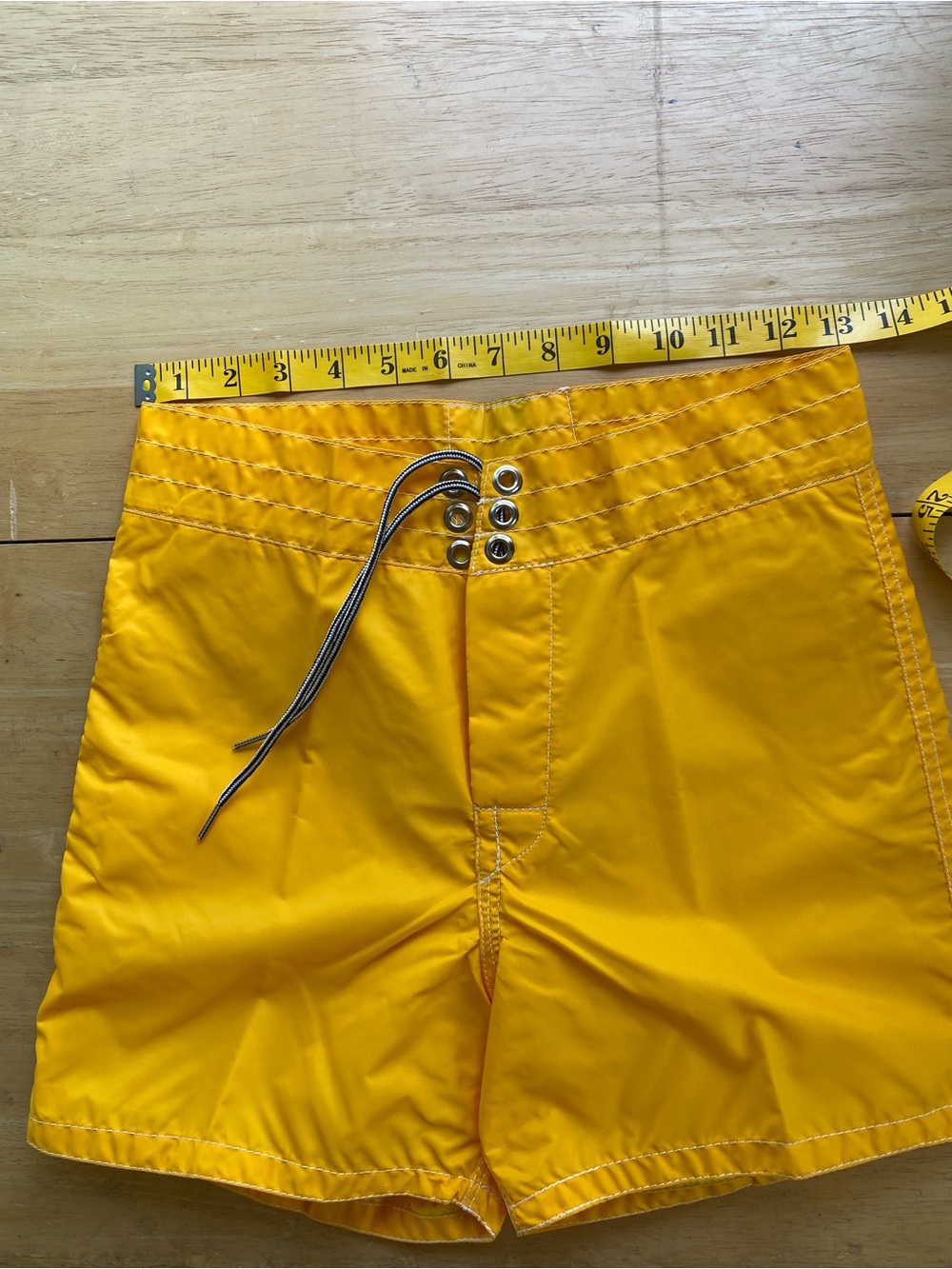 Birdwell Men's Bright Yellow Swim Trunks with Drawstring